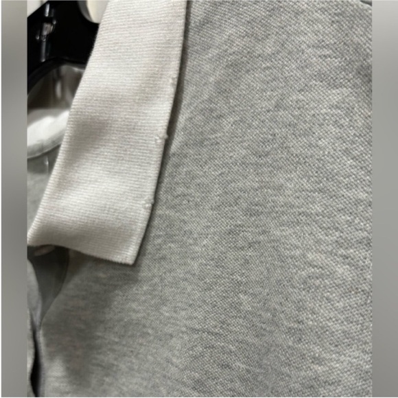 Gray Collared  Top Sunnyside Crop Top With Woven
NWT Heather Grey - size M - Picture 4 of 5